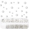 HNUIX Crystal White Nail Rhinestones Kit Flatback Crystal Clear Glass