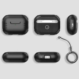 ANYOGRO AirPods 3 Case, 3rd Generation, Cat Shape, Shockproof, Hard Shell, Oilproof, Waterproof, Drop Prevention, Cushioning, Easy Installation, Compatible with AirPods 3 2021, Black