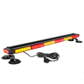 ASPL 38.5" 78 LED Strobe Light Bar Double Side Flashing High Intensity Emergency Warning Flash Strobe Light with Magnetic Base for Safety Construction Vehicles Tow Trucks Pickup (Amber/Red)