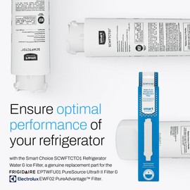Smart Choice SCWFTCTO1 Refrigerator Water & Ice Filter, Genuine Replacement for Frigidaire EPTWFU01 PureSource Ultra II and Electrolux EWF02 PureAdvantage