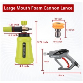 M MINGLE High Pressure Washer Gun with Foam Cannon, Cannon Dual...