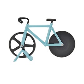 T&F Bicycle pizza cutter, pizza cutter made of non-stick coated stainless steel, robust kitchen aid with sharp cutting wheel, suitable for parties etc., interesting Christmas gift.