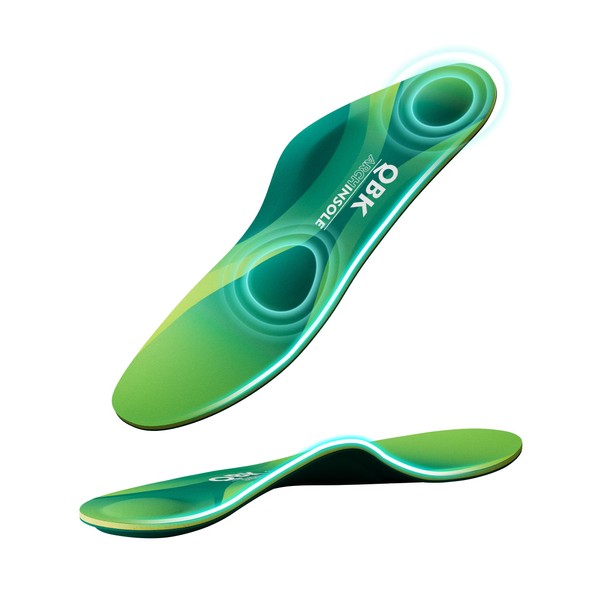 QBK Flat Feet Insoles, Arch Support Insoles for Plantar Fasciitis,