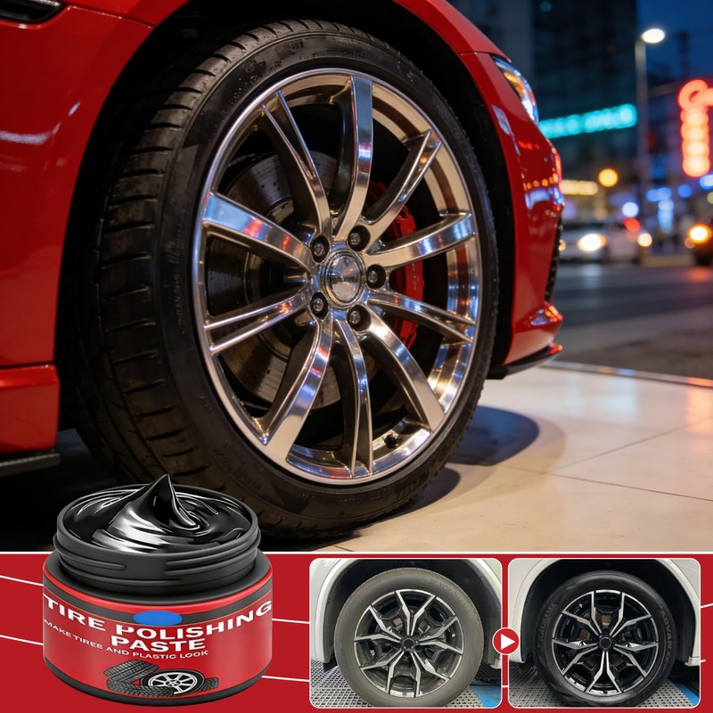 2Bottles Tire Coating & Trim Restorer with Sponge,Tire Coating Paste,