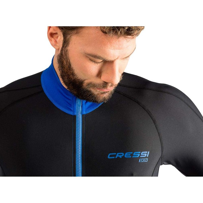 Cressi Skin 1mm - Super Elastic Suit, Black, Blue, Size