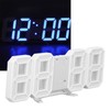 3D LED Wall Clock Minimalist White Frame Digital Wall Alarm