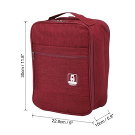 PATIKIL Shoe Bags for Travel, Holds 3-4 Pairs of Shoes Travel Bag for Packing Gym Flight Storage Pouch Luggage Travel Accessories, Red