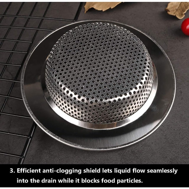 Tomario 2 Pack Stainless Steel Kitchen Sink Strainer, Standard Sink