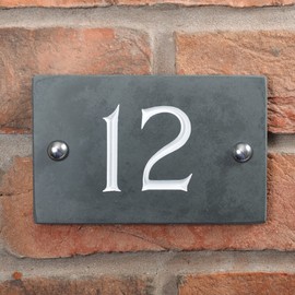 Slate Engraved House Number 12