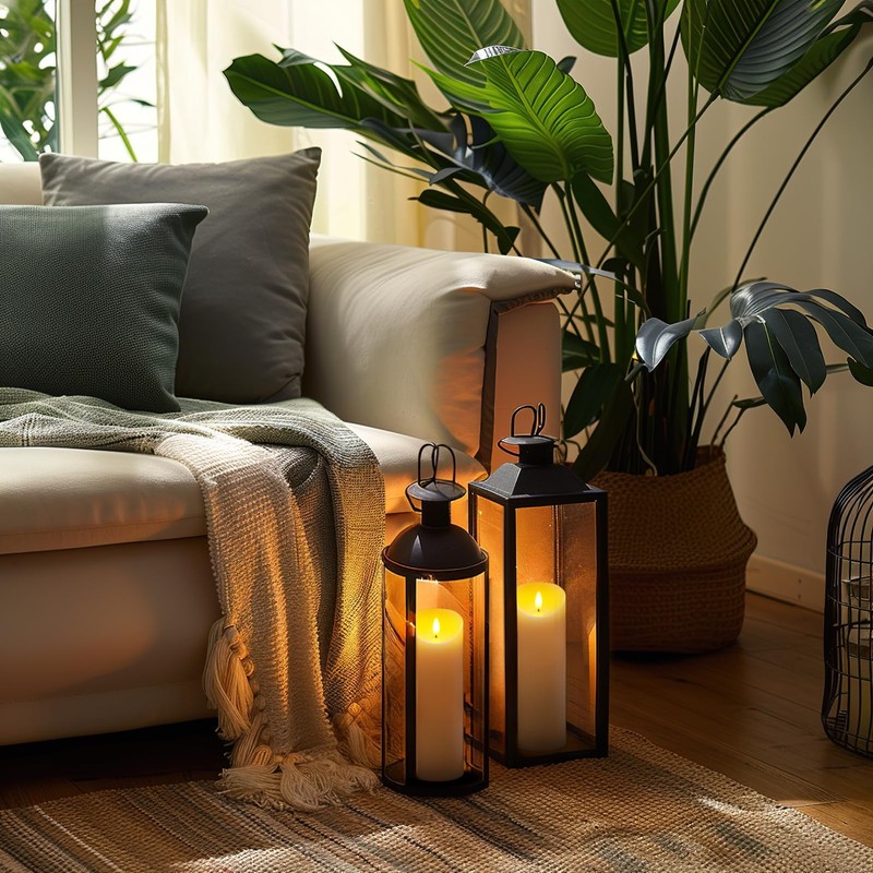 5plots 9" x 3" Flickering Flameless Candles - Battery Operated