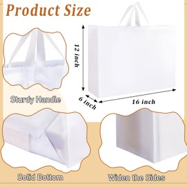 Amylove 100 Pcs Plastic Bags with Handles 16X12X6in Large Tote Bag Gift Bags Bulk Plastic Shopping Bags for Retail(Clear)
