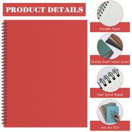 Engrowtic 8 Pack A4 Spiral College Ruled Notebooks, 8.5 x 11 inch with 120 Pages/60 Sheets, Soft Cover Paper Lined Notebook for School Office Supplies Business Diary Shopping List Travelogue(Classic)