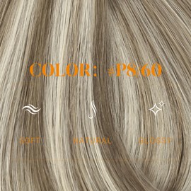 Easyouth Weft Human Hair Extensions Highlight Sew in Hair Extensions Human Hair Light Brown Highlight with Medium Blonde Short Straight Hair Extension Sew in 12Inch 70G