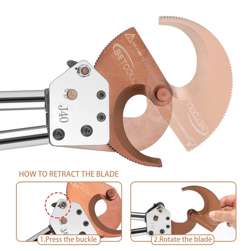 BETOOLL Heavy Duty Aluminum Copper Ratchet Cable Cutters up to