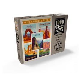 MyPuzzle The Mighty Five: Utah National Parks, Vintage Poster - Premium 1000 Piece Jigsaw Puzzle for Adults