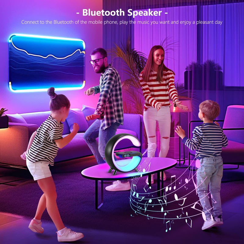 Atmosphere Lamp with Wireless Charger, Intelligent LED Table Lamp, Bluetooth