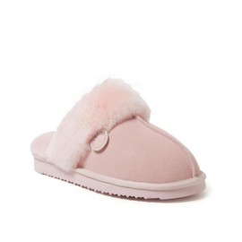 Dearfoams Fireside By Women's Sydney Genuine Shearling Scuff Slipper - Size: 8, Color: Pink