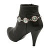 Women Western Fashion Bling Anklet Boot Bracelet Silver Metal Shoe