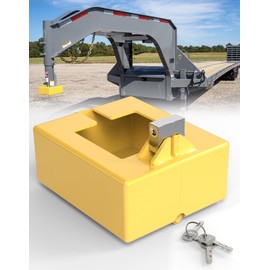 Gooseneck Trailer Lock, Gooseneck Lock for Trailers, Fits Round and Square Trailer Tubes, Gooseneck Lock Fits Most 7 Inch Baseboard Couplers - Fluorescent Yellow