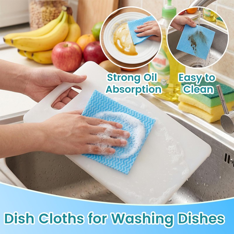300 Pcs Disposable Dish Cloths, Reusable Cleaning Cloths and Towels,