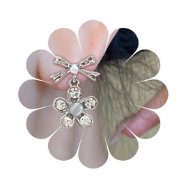 Vintage Crystal Flower Stud Earrings Gold Heart CZ Diamond Dangly Earrings Rhinestone Floral Dangle Earrings Bridal Stud Earring