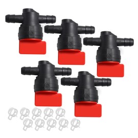 EATAKWARD 5Pcs 494768 Fuel Shut Off Valve, 1/4 Inch Inline Straight Shut Off Valve with Spring Clip Replacement for Brigs-straton 493960 698183 Replacement for John Deere AM36141 AM107340