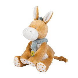 Nattou Cuddly Toy Made of Polyester, Cuddly Toy Donkey Leo as Companion from Birth, Approx. 32 cm, Felix and Leo, Beige