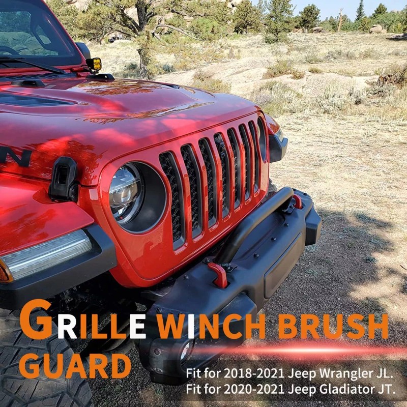 sky66_78 Front Bumper Grille Winch Brush Guard 82215351 For Jeep