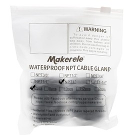 MAKERELE NPT 1” Cable Gland Connector Cord Grip Plastic Nylon Waterproof Wire Protectors