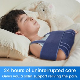Velpeau Arm Sling for Sleep, Shoulder Immobilizer for Children, Boys, Girls - Very Soft Sling for Rotator Cuff Tear, Fractured, Dislocation, Broken, Postoperative, Fits Left & Right (Blue, XS: Bust 20″-25″)