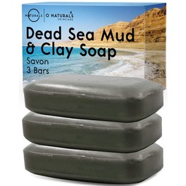 O Naturals Psoriasis - 3 unidades de jabón natural de barro y arcilla del Mar Muerto para la cara y el cuerpo limpiador ayuda a exfoliar el cuero cabe