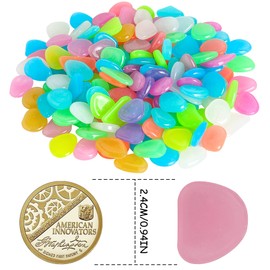 150 PCS Luminous Stones – Mixed Color Glow Rocks Decorations DIY Decorative Pebbles for Aquarium Fish Tank Sidewalk Garden Path Patio Terrace Lawn Yard Ornaments Colorful Cobbles Decor FD05MX150