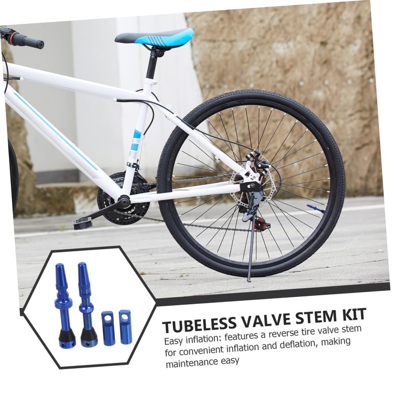 BESPORTBLE 4pcs Aluminum Alloy Tubeless Valve Stem Kit for Bikes