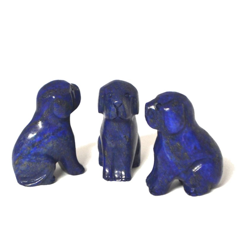 Lapislazuli Hund, Steintier Hund, Edelsteintier Lapislazuli 5cm, Hund aus Edelstein