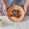 cluzelar Bamboo Plates 7.5Inch Round Bamboo Plate Reusable Dinner Plate