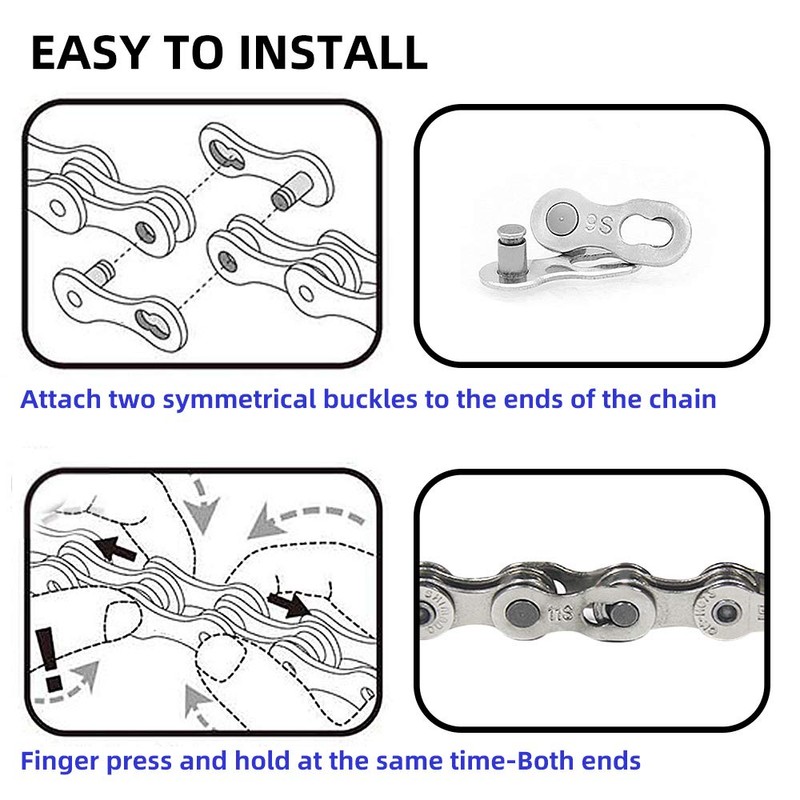 BeiLan 116 Links Bicycle Chain 9-Speed