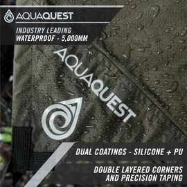 AquaQuest Defender Camping Tarp - Heavy Duty Tent Shelter or Rain Fly - Waterproof Camping Essentials for Hiking, Bushcraft & Hammock, 10 x 7 ft, Olive Drab