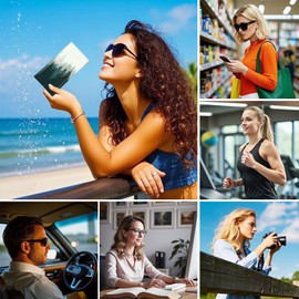 Mcapirivo Soft Sunglass Eyeglass Glasses Case,7x3.5inches, Portable Pu Leather Squeeze Top Sunglasses Holder Bag Pouch for Women Men Forest