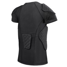 DGXINJUN Youth Football Padded Shirt, Boys Chest Rib Protector, Compression Shirt Rugby Lacrosse Baseball Basketball Softball