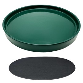 Yukfona Ceramic Plant Saucer Pot Tray 10 Inch, Planter Saucers 4 5 6 7 8 9 10 11 12 13 Inch for Indoors Outdoor, Durable Sturdy Flower Drainage drip Water Tray for Glazed Pots Base (10.7 Inch-Green)