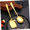 CIYODO 2pcs Male Spoon Gold Utensils Big Spoon Restaurant Serving