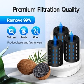 PUREPLUS Water Pitcher Filter Replacement For Epic, Seychelle, Aquagear water pitcher or dispenser, 150 gallons water pitcher filters, BPA Free, 2PACK