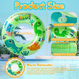 Silipull 12 Pcs Inflatable Pool Floats for Kids Age 8-12 Beach Swim Tubes Ring Pool Tube Dinosaur Sea Animal Fruit Mermaid Unicorn Swim Rings for Kids Adults Summer Swimming Pool Lake Beach Party