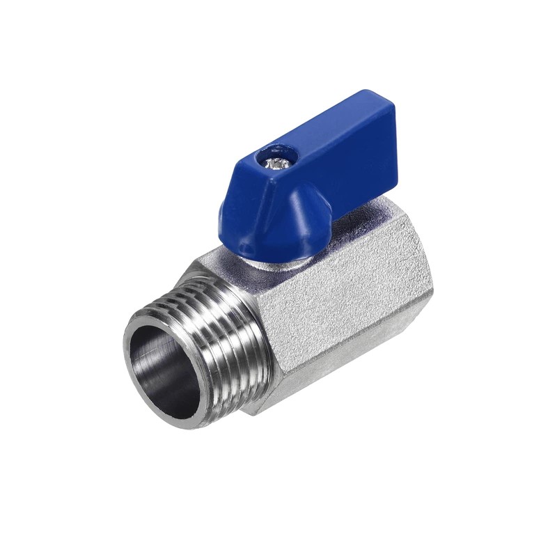 PATIKIL 1/2 NPT Brass Mini Ball Valve, 1 Pack NPT