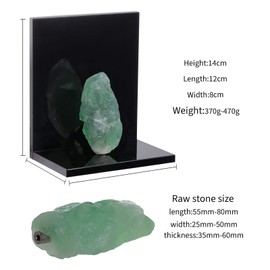 rockcloud Set of 2 Raw Crystal Stone Bookends L Shaped Acrylic Book End for Heavy Books Holder Office Shelf Home Decor, Green
