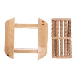 FOMIYES Massage Stool Foot Stool Dressing Table Stool Shower Accessories Living Room Foot Rest Makeup Footstools Desk Foot Rest Bathroom Foot Rest Stool for Bathroom Brown Wood