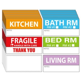 42x90mm Home Moving Labels for Boxes, 6 Different Large Blank Furniture Stickers, Apartment Moving Box Packing Sticker, Waterproof & Durable Boxes Labels for Easy Organization (240 Stickers)