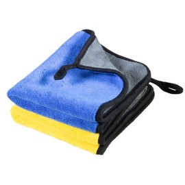 Cosey - 2er Pack, Premium Mikrofaser-Poliertuch für empfindliche Lack-Oberflächen, 30x40cm, gelb-grau/blau-grau