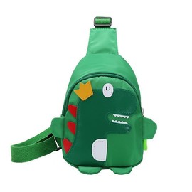 Hiflyer Kids Sling Bags Kids Crossbody Bag, Small Nylon Sling Bag for Kids Travel Bag for Kids, Cartoon Dinosaur Sling Bag for Kids (Green)
