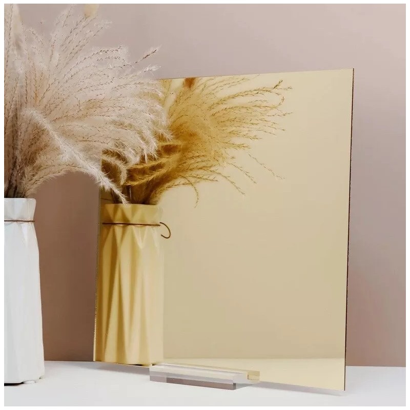 Acrylic Mirror Acrylic Gold Plexiglass 1/8" x 24" x 24”